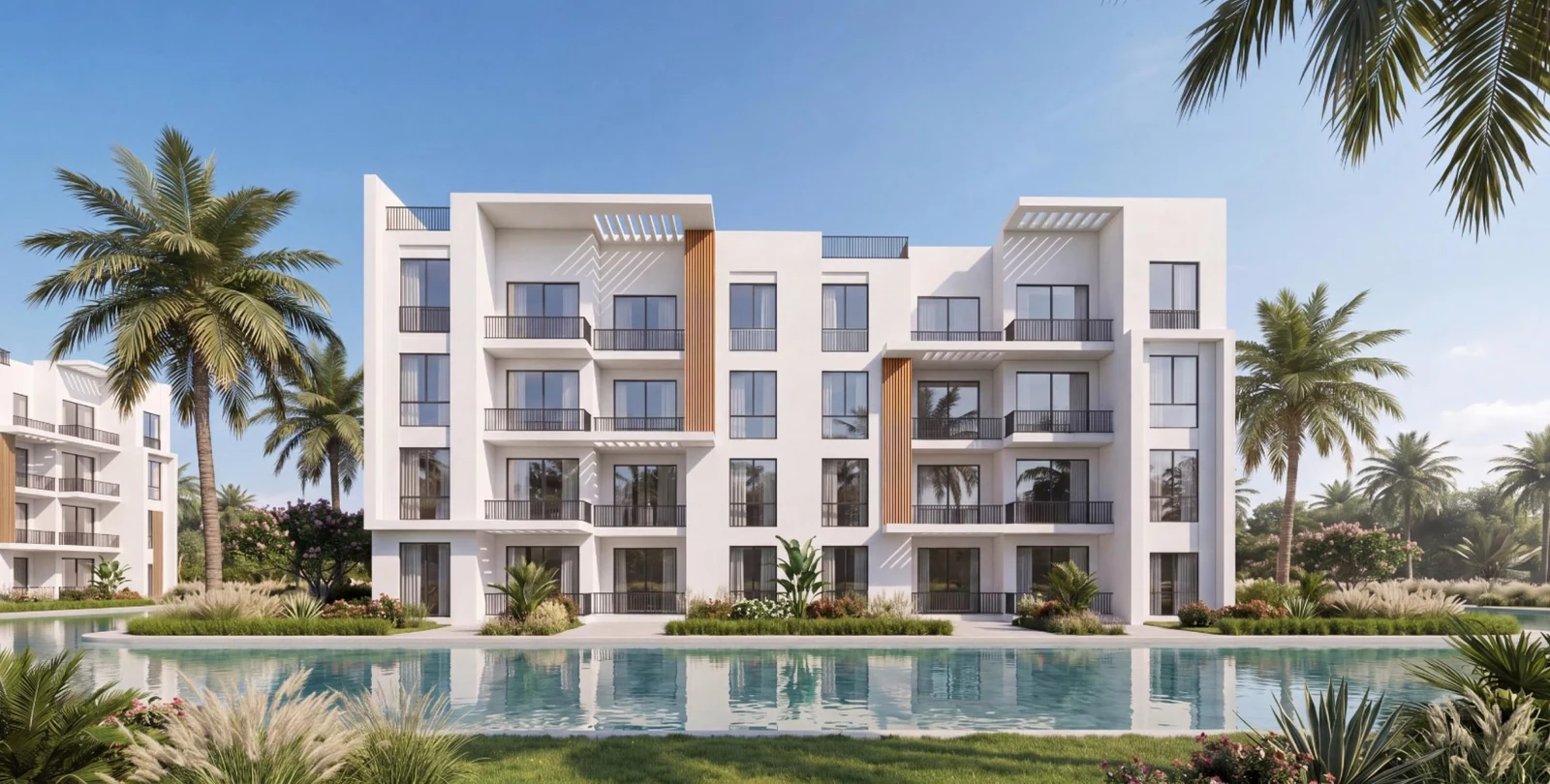 Lagoon Homes apartments overlooking the water at C North