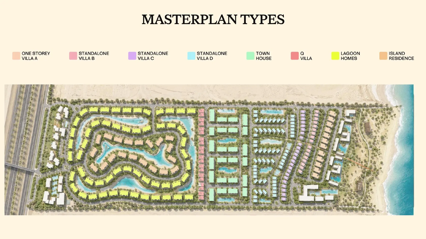 C North master plan colour coded by unit type and layout