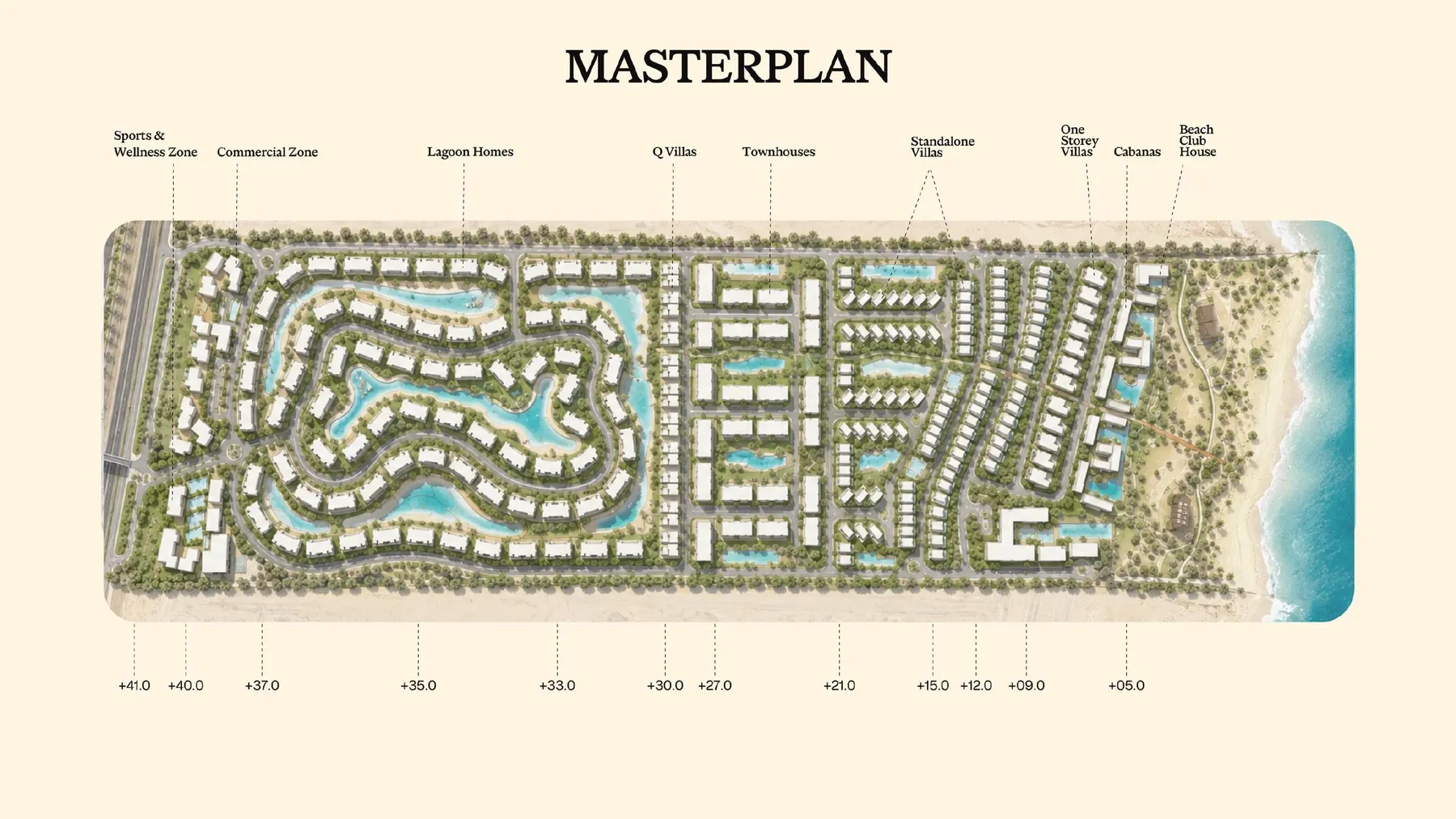C North Ras El Hekma master plan showing lagoons, villas and the beach