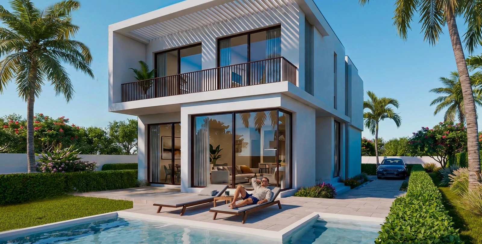Q Villa terrace and swimming pool at C North Ras El Hekma